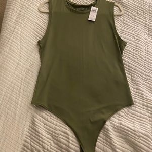 Abercrombie seamless crewneck bodysuit - olive green